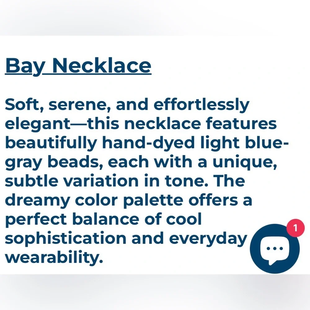 Allie & Bess Bay Hand Dyed Blue Opal beads 8mm to 10mm. 16” Beaded Necklace. New - Picture 9 of 11